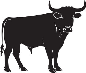 silhouette of a bull