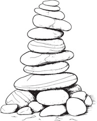 Stacked River Stones Serene Icon Concept Stone Cairn Symbol Symbolic Logo Art