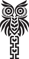 Owl Totem Pole Art Design Tranquil Icon Form Owl Totem Pole Icon Design Minimalistic Graphic Evolution