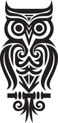Owl Totem Pole Artistic Design Symbolic Logo Design Owl Totem Pole Tattoo Art Creative Iconic Conception