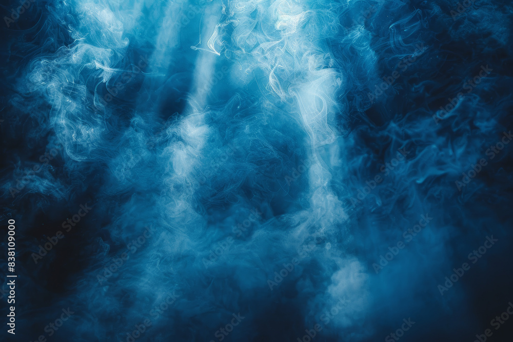 Poster mesmerizing underwater scene with sunlight beams filtering through blue waves, creating a magical an