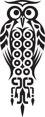 Owl Totem Pole Artwork Symbol Design Sleek Iconic Evolution Exotic Tropical Floral Icon Vibrant Graphic Design