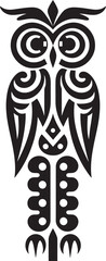 Tribal Owl Symbol Abstract Logo Concept Totem Owl Icon Geometric Design Interpretation