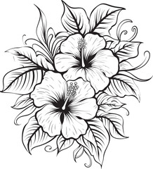 Vibrant Jungle Foliage Design Tropical Iconography Caribbean Flower and Leaf Icon Exotic Logo Creation