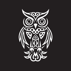 Totem Owl Pole Design Creative Icon Evolution Owl Totem Pole Art Minimal Graphic Structure