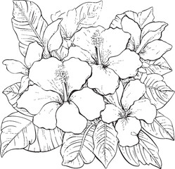 Orchid and Ferns Design Art Geometric Iconic Integration Tropical Leaf Artistic Design Symbolic Logo Design