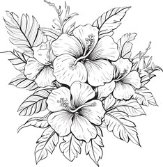 Exotic Leafy Art Illustration Abstract Iconic Development Jungle Flower Botanical Design Artistic Logo Creation