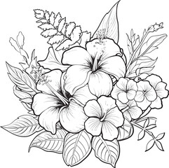 Exotic Leafy Paradise Modern Graphic Artistry Tropical Botanical Elegance Symbolic Icon Creation