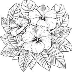 Hibiscus Blossom Symbol Serene Graphic Identity Exotic Plant Artwork Symbolic Icon Design