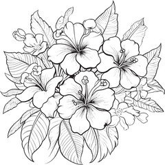 Tropical Botanical Artistry Sleek Graphic Evolution Vibrant Floral Fantasy Abstract Logo Formulation