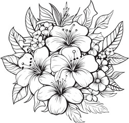 Tropical Blossom and Foliage Nature Inspired Icon Colorful Rainforest Botanical Design Iconic Graphic Art