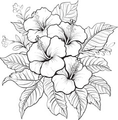 Hibiscus Flower Symbol Contemporary Logo Design Tropical Leaf and Orchid Vector Minimalistic Graphic Evolution