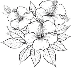 Tropical Bloom Artistic Symbolism Serene Graphic Innovation Exotic Plant and Hibiscus Flower Creative Logo Creation