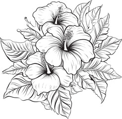 Orchid and Palm Leaf Art Design Geometric Icon Composition Tropical Bloom Artistic Symbolism Serene Graphic Innovation