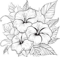 Jungle Flower Bouquet Creative Logo Visions Orchid and Palm Leaf Symbol Minimalist Iconic Imagery