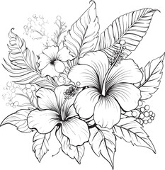 Vibrant Palm Leaf and Flower Icon Tropical Graphic Design Tropical Foliage and Bloom Logo Fresh Iconic Concept