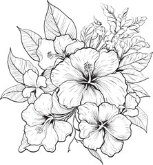 Exotic Jungle Leaf and Blossom Design Natural Graphic Art Botanical Hawaiian Flower Icon Tropical Logo Evolution