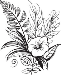 Tropical Leaf Harmony Natural Logo Expression Orchid and Palm Leaf Fusion Symbolic Icon Design