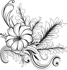 Orchid and Palm Leaf Fusion Symbolic Icon Design Tropical Bloom Essence Minimalist Icon Integration