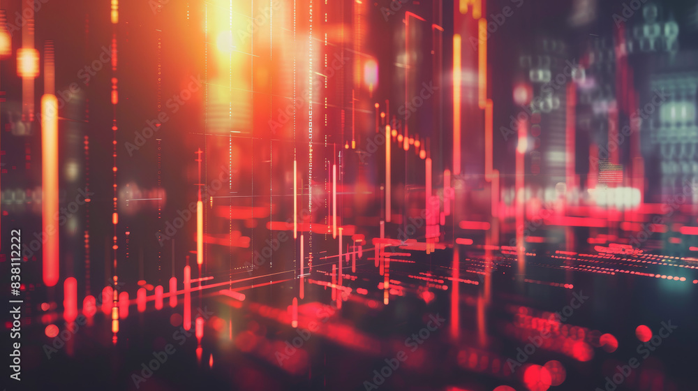 Poster abstract futuristic digital background with red glowing lines and data. perfect for technology, inno