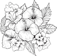 Elegant Palm Leaf and Flower Icon Modern Design Tropical Plant and Blossom Logo Naturalistic Graphic Art