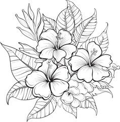 Exotic Tropical Flora Vibrant Icon Design Inspiration Jungle Leafy Paradise Botanical Graphic Art