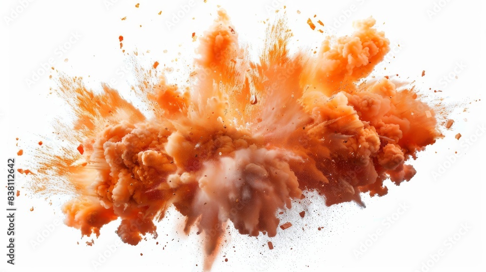 Poster isolated explosion on transparent background - generative artificial intelligence