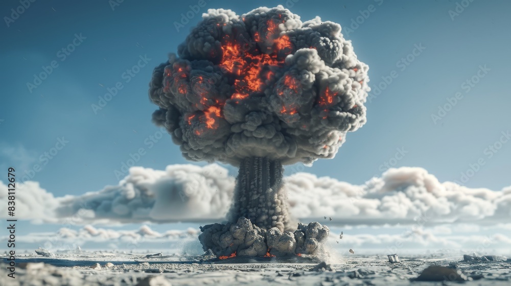 Poster a transparent background with an ash explosion - generative artificial intelligence