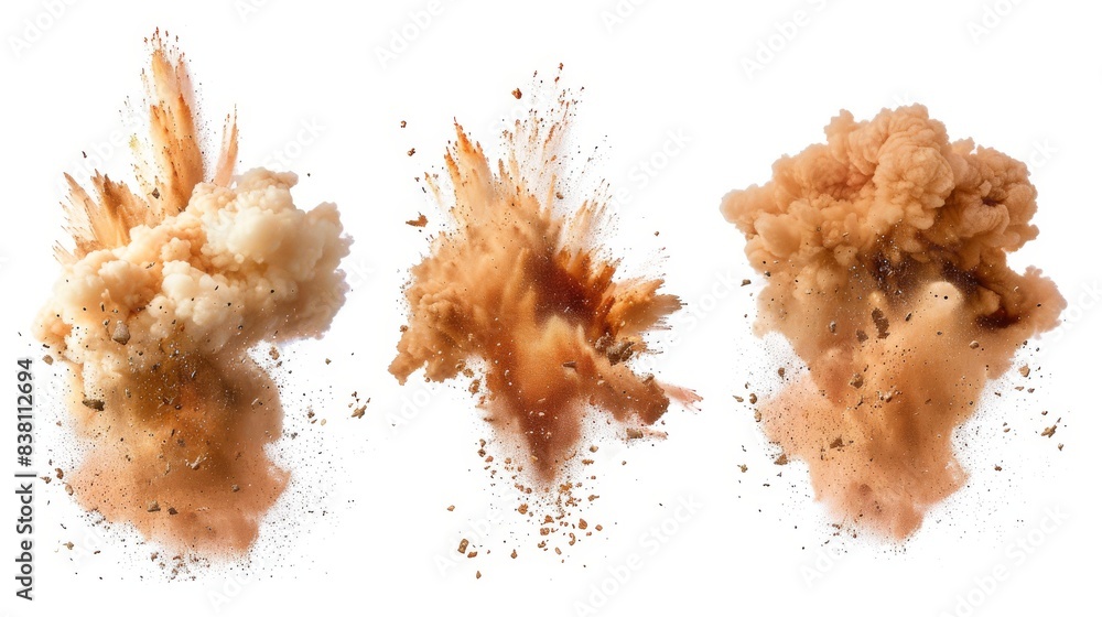 Poster isolated explosions on a transparent background - generated by artificial intelligence