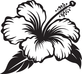 Obraz premium Exotic Hibiscus Spirit Contemporary Graphic Design Botanical Hibiscus Icon Simple Logo Development