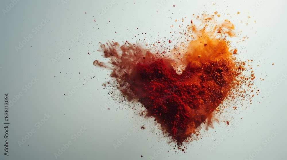 Poster generated artificial intelligence with a heart explosion on a transparent background