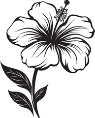 Hibiscus and Fern Harmony Creative Logo Creation Hibiscus Artistry Minimalistic Graphic Evolution