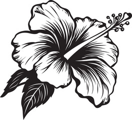 Botanical Hibiscus Icon Simple Logo Development Hibiscus Bloom Artistry Artistic Graphic Creation