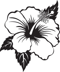 Hibiscus Leaf Pattern Minimalist Iconic Imagery Vibrant Hibiscus Illustration Sleek Graphic Evolution
