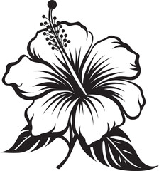 Botanical Hibiscus Icon Simple Logo Development Hibiscus Bloom Artistry Artistic Graphic Creation