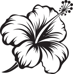 Tropical Hibiscus Essence Symbolic Logo Design Hibiscus and Fern Harmony Creative Logo Creation