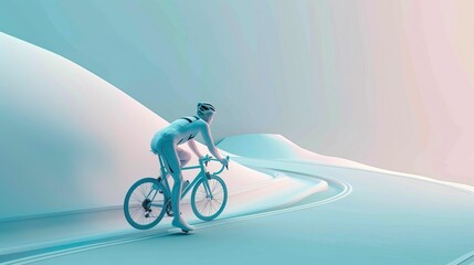 Cycling 3d vector UHD wallpaper