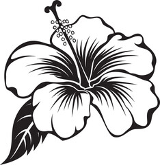 Hibiscus and Fern Harmony Creative Logo Creation Hibiscus Artistry Minimalistic Graphic Evolution