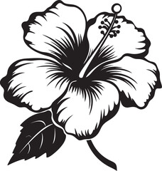 Botanical Hibiscus Art Artistic Floral Emblem Hibiscus Blossom Harmony Symbolic Design Element