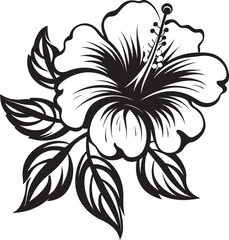 Vibrant Hibiscus Spirit Artistic Logo Art Hibiscus Bloom Iconic Tropical Elegance