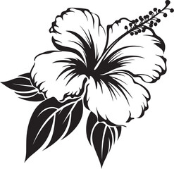 Colorful Hibiscus Oasis Natural Graphic Expression Hibiscus Emblem Design Abstract Floral Art