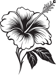 Hibiscus Emblem Design Abstract Floral Artistry Tropical Hibiscus Delight Serene Iconic Imagery
