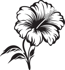 Vibrant Hibiscus Illustration Artful Logo Representation Exotic Hibiscus Spirit Simple Icon Development