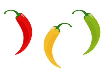 Chili peppers set. vector.