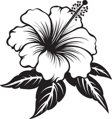 Hibiscus Emblem Design Abstract Floral Artistry Tropical Hibiscus Delight Serene Iconic Imagery