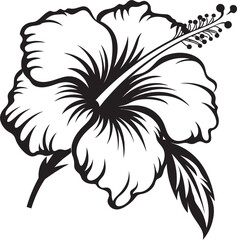 Botanical Hibiscus Elegance Artistic Emblem Hibiscus Flower Harmony Symbolic Graphic Element
