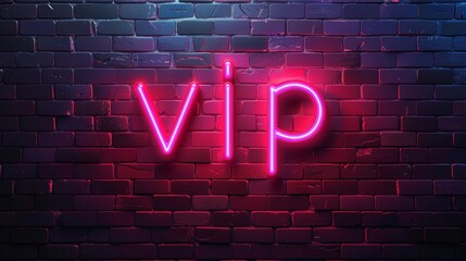 This modern realistic isolated neon sign shows a VIP frame logo for decoration or covering on the wall. It represents luxury and elegance.