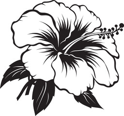 Colorful Hibiscus Oasis Natural Graphic Expression Hibiscus Emblem Design Abstract Floral Artistry