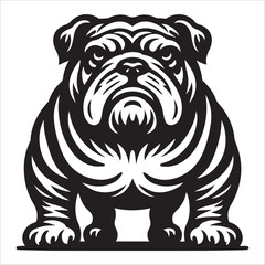 Bulldog, vector illustration, silhouette