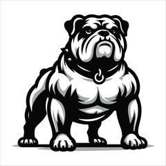 Bulldog, vector illustration, silhouette